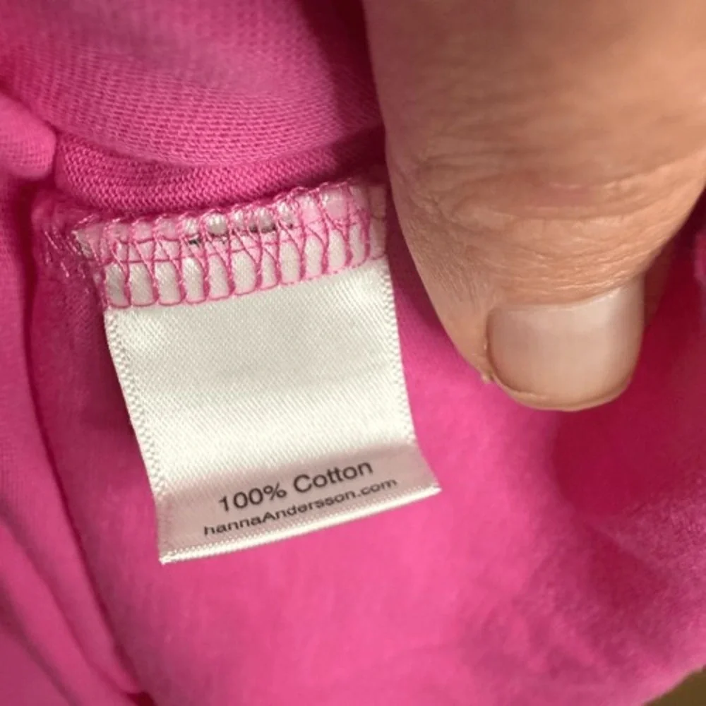NWT Hanna Andersson Girls Pink Pullover Dress with Decal and Pockets Size US 12‎